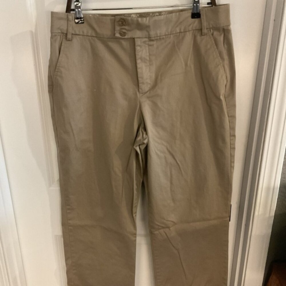 Gloria Vanderbilt - Flat Front Wide Leg Pants - Tan - Ladies Size 14